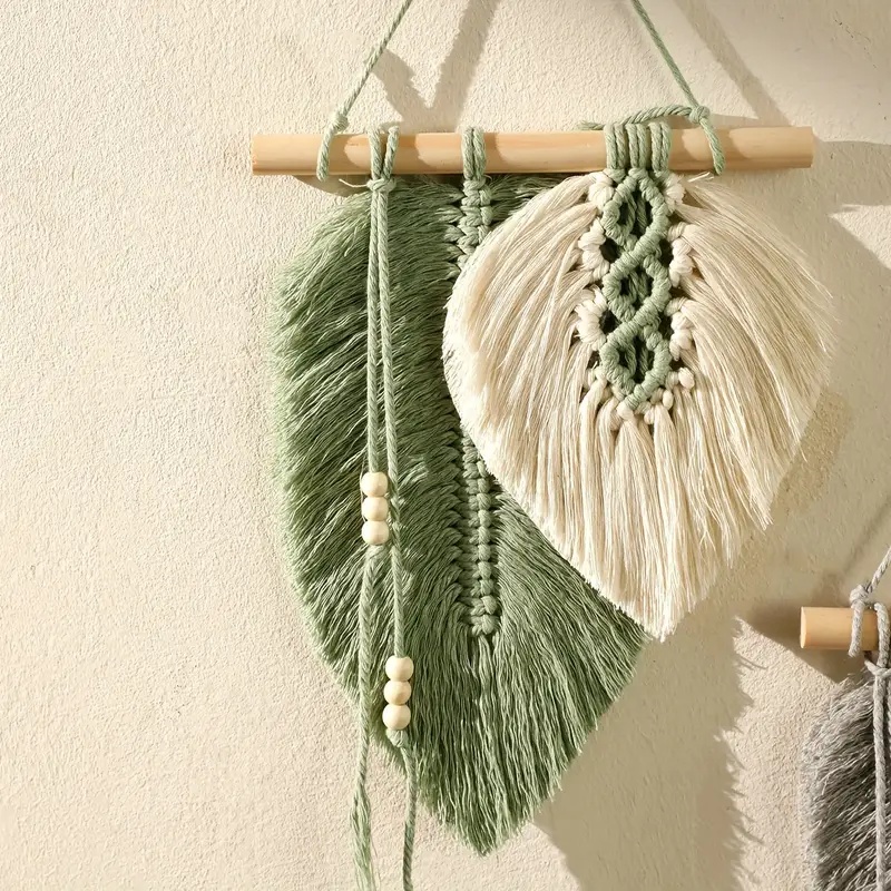 Handmade Macrame Leaf Wall Han - Wall Scroll Tapestry ulasan dan harga