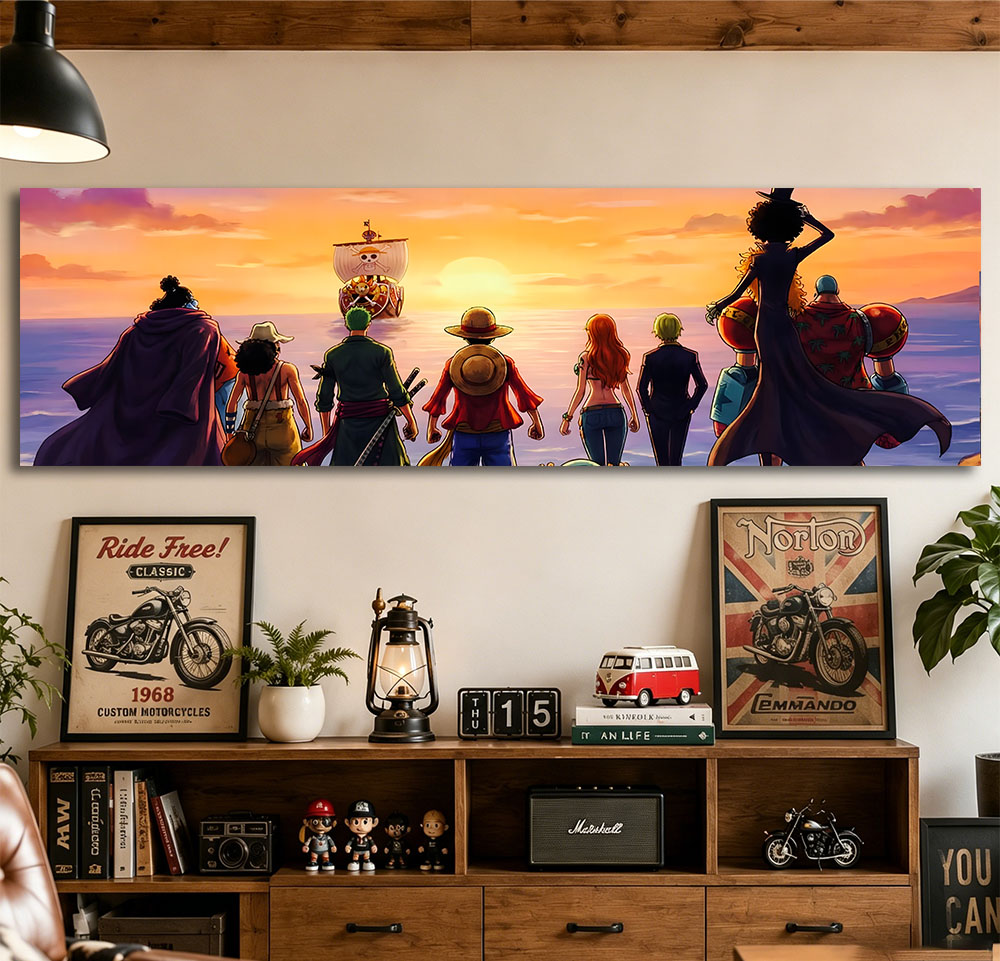One Piece Straw Hat Crew Q  Ta - Wall Scroll Tapestry ulasan dan harga