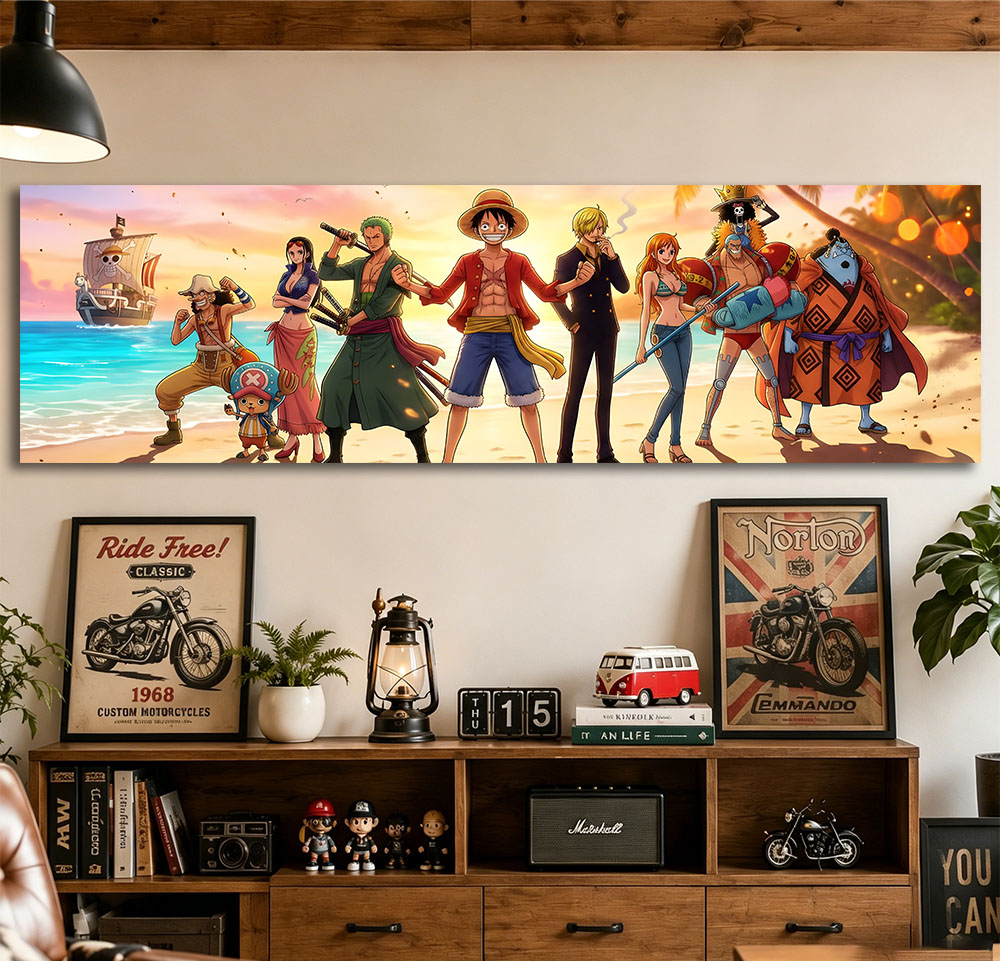 One Piece Straw Hat Crew Q  Ta - Wall Scroll Tapestry ulasan dan harga