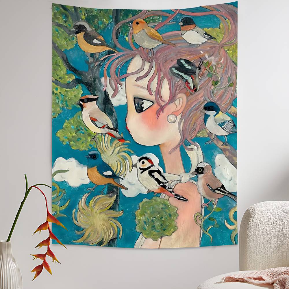 Aya Takano Cartoon Colorful Ta - Wall Scroll Tapestry ulasan dan harga